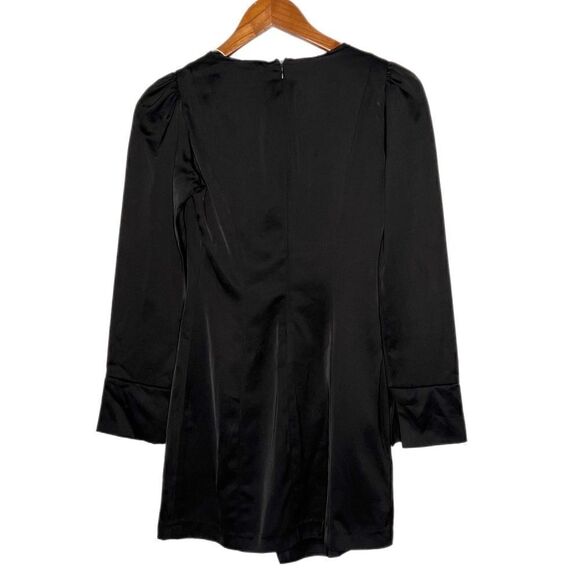 Zara Satin Effect Lace Up Wrap Asymmetrical Dress - Picture 4 of 8